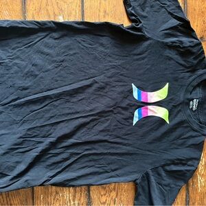 Hurley Black Tee with Multicolor Logo